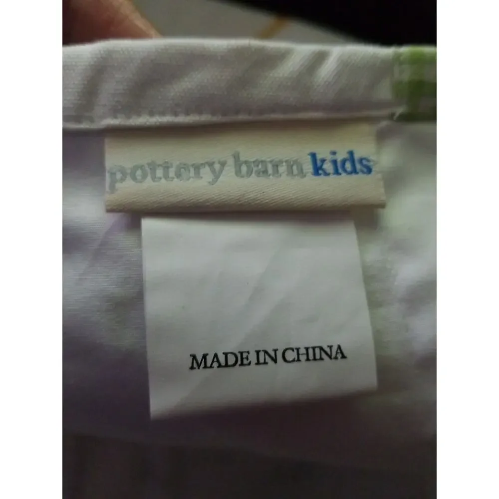 POTTERY BARN KIDS Valance‎ Nursery Window Curtain Animals ABC Applique 43.5